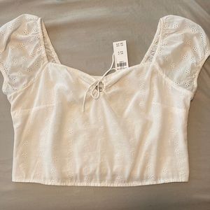 Brand New White Puff Sleeve Top
